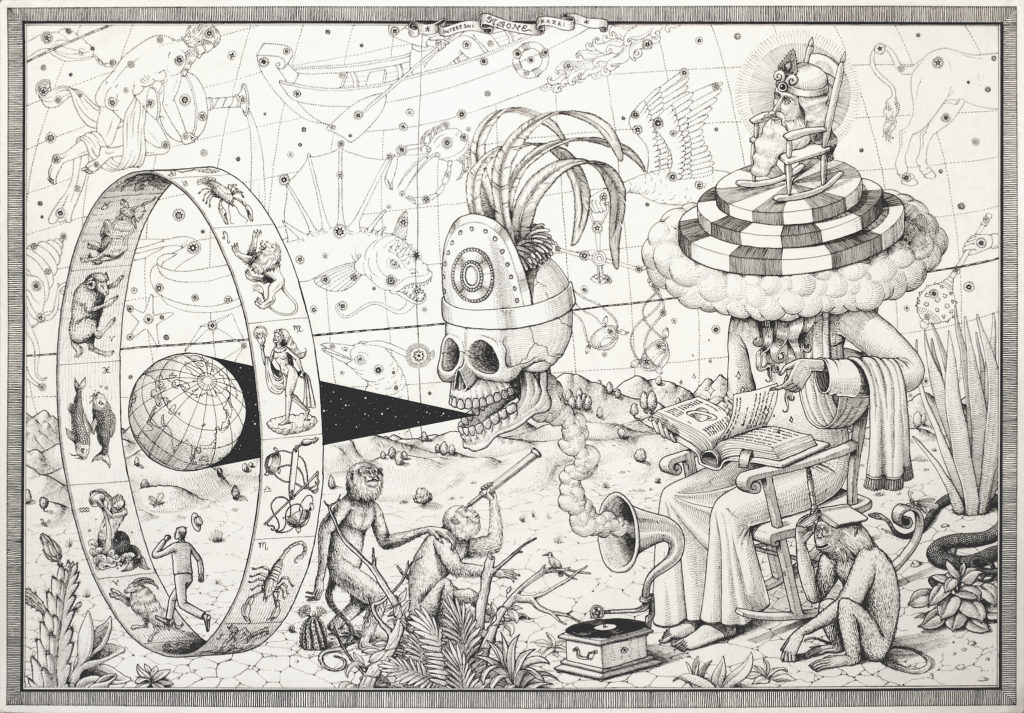 Edge of Time - ink drawing